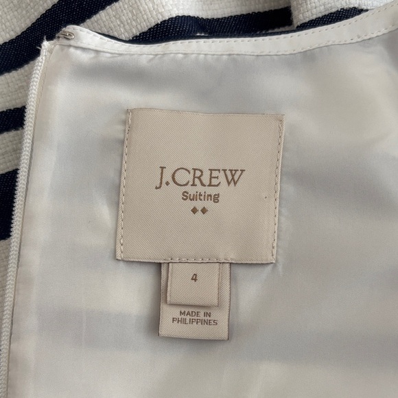 J. Crew suiting Navy & White Cap sleeve fitted dress. Sz 4 - Picture 6 of 7